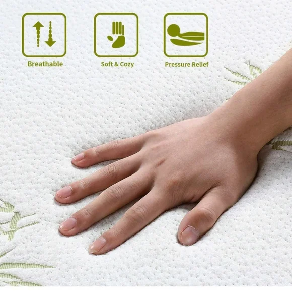 Folding Mattress, Inofia Memory Foam Tri-fold Mattress with Ultra Soft Removable - Picture 4 of 5